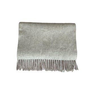 Salvatore Ferragamo Cashmere Fringe Long Wrap Scarf Oatmeal
